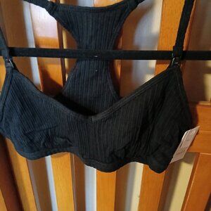 Auden Small Nursing Bralette Black Unlined Racerback Wireless Pullover NWT
